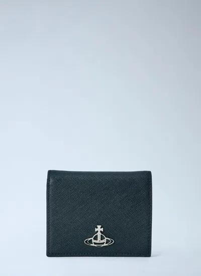 Vivienne Westwood Logo Plaque Billfold Wallet In Black