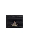 Vivienne Westwood Metallic-orb Leather Cardholder In Black