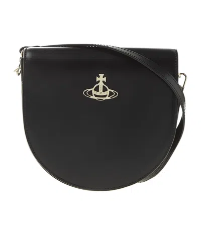 Vivienne Westwood Logo Plaque Cross Body Bag In Black