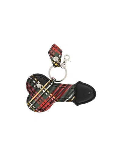 Vivienne Westwood Logo Plaque Keychain In Multi
