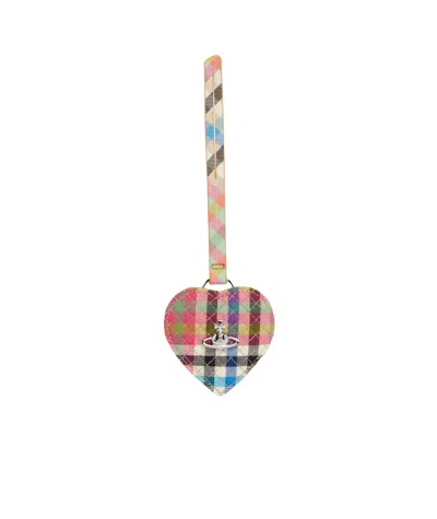 Vivienne Westwood Logo Plaque Keychain In Metallic