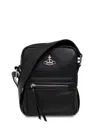 Vivienne Westwood Logo-plaque Messenger Bag In Black
