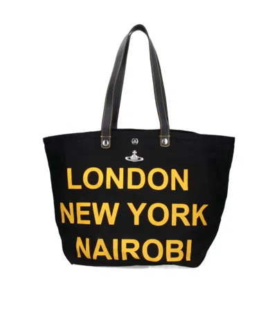 Vivienne Westwood Logo-plaque Top Handle Bag In Black