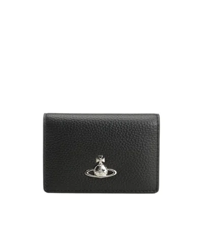 Vivienne Westwood Logo Plaque Wallet In Black