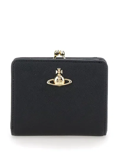 Vivienne Westwood Logo Plaque Wallet In Black