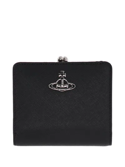 Vivienne Westwood Logo Plaque Wallet In Black