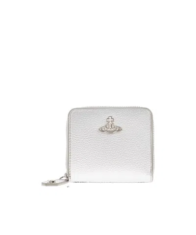 Vivienne Westwood Logo Plaque Zip-around Wallet In Brown