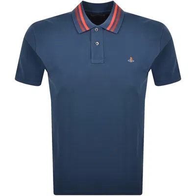 Vivienne Westwood Logo Polo T Shirt Blue