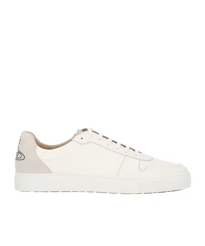 Vivienne Westwood Logo-print Calf Leather Sneakers In White
