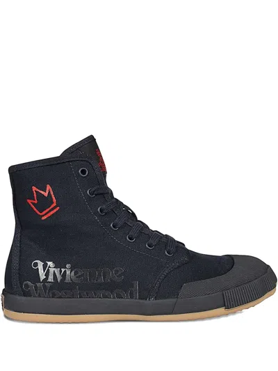Vivienne Westwood Logo-print High-top Sneakers In Black