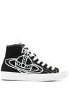 Vivienne Westwood Black Plimsoll High Top Canvas Sneakers In Black