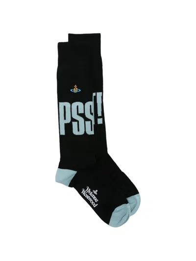 Vivienne Westwood Logo-print Socks In Black