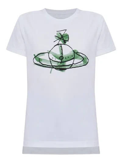 Vivienne Westwood Orb Printed Crewneck T-shirt In White