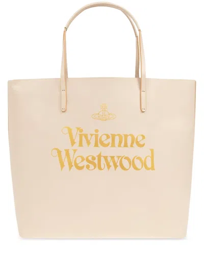 Vivienne Westwood Logo-print Tote Bag In Neutrals