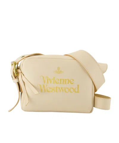 Vivienne Westwood Logo Printed Camera Bag In Brown