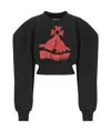 Vivienne Westwood Black Sunken Orb Crop Sander Sweatshirt In Black