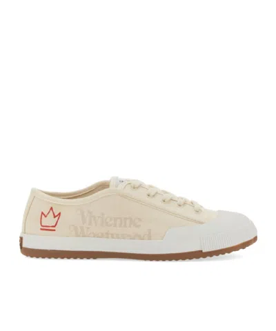 VIVIENNE WESTWOOD VIVIENNE WESTWOOD LOGO-PRINTED LACE-UP SNEAKERS