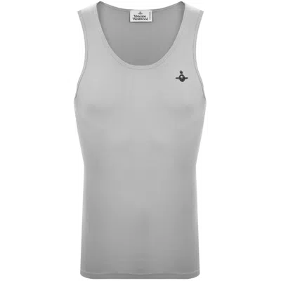 Vivienne Westwood Logo Rib Vest Grey In Green
