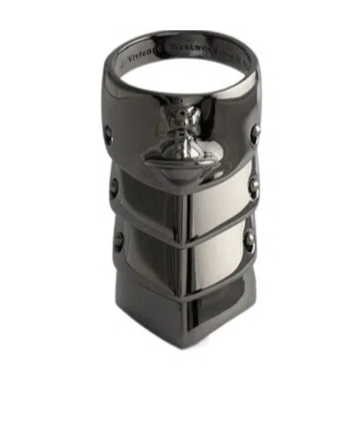 Vivienne Westwood Logo Ring In Black