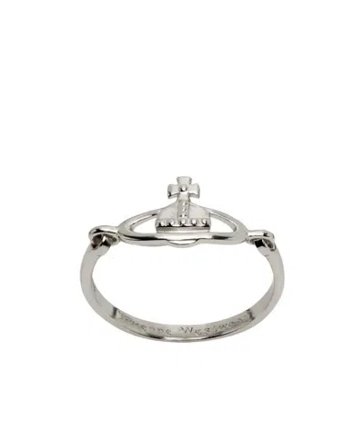 Vivienne Westwood Logo Ring In Gray
