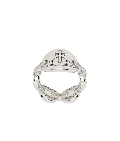 Vivienne Westwood Logo Ring In White