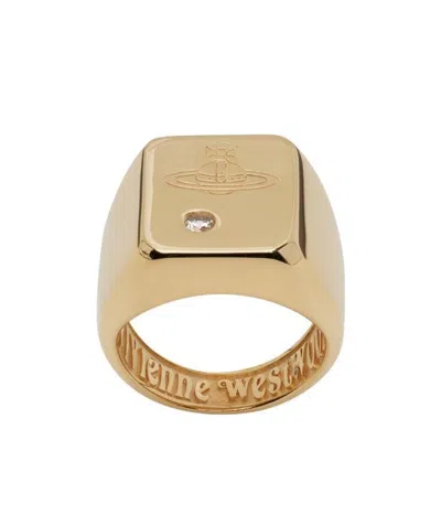 Vivienne Westwood Logo Ring In Yellow