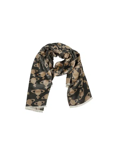 Vivienne Westwood Logo Scarf In Black