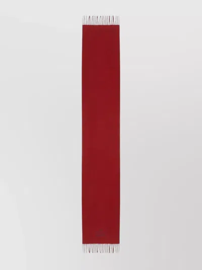 Vivienne Westwood Logo Scarf Fringed Edges In Burgundy