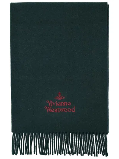 Vivienne Westwood Logo Scarf In Green
