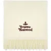 Vivienne Westwood Embroidered Scarf White Embroidered Logo Unisex In Neutral