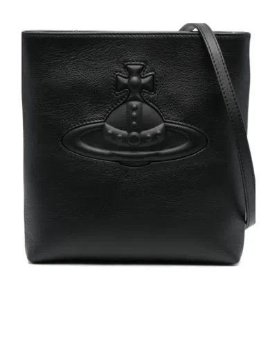Vivienne Westwood Logo Shoulder Bag In Black