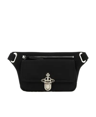 Vivienne Westwood Logo Shoulder Bag In Black
