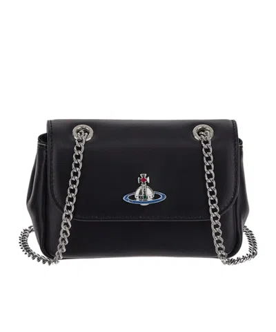 Vivienne Westwood Logo Shoulder Bag In Black