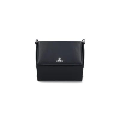 Vivienne Westwood Logo Shoulder Bag In Black