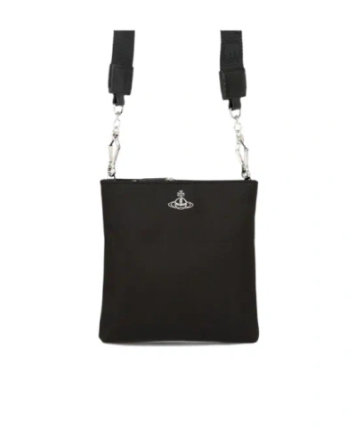 Vivienne Westwood Logo Shoulder Bag In Black