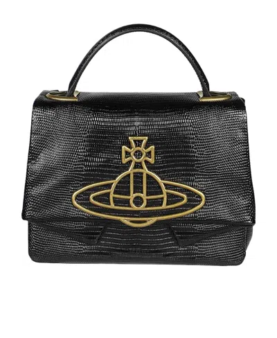 Vivienne Westwood Logo Shoulder Bag In Black