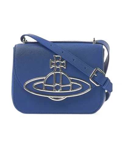 Vivienne Westwood Logo Shoulder Bag In Blue