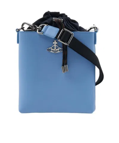 Vivienne Westwood Logo Shoulder Bag In Blue
