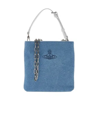 Vivienne Westwood Logo Shoulder Bag In Blue