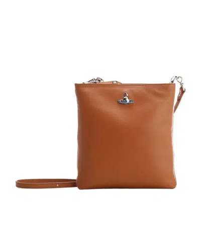 Vivienne Westwood Logo Shoulder Bag In Brown