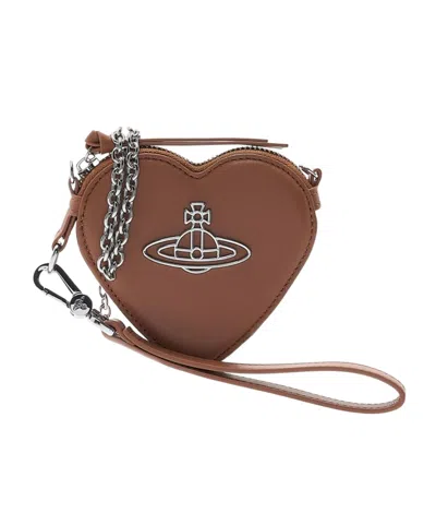 Vivienne Westwood Logo Shoulder Bag In Brown