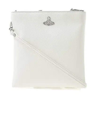 Vivienne Westwood Logo Shoulder Bag In White