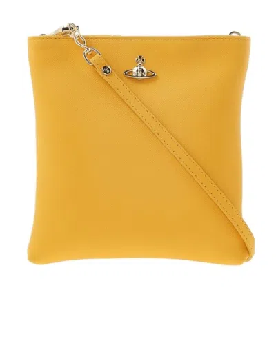 Vivienne Westwood Logo Shoulder Bag In Yellow