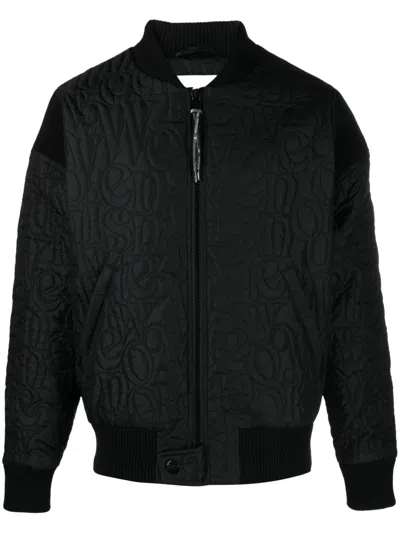 Vivienne Westwood Logo-stitch Quilted Bomber Jacket In Black