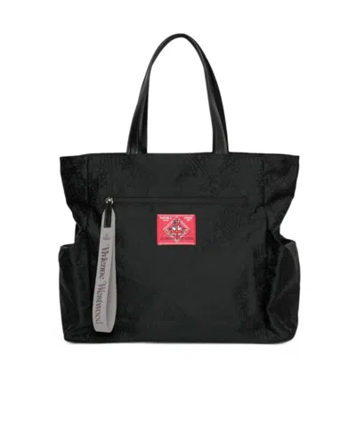 Vivienne Westwood Logo Tote Bag In Black