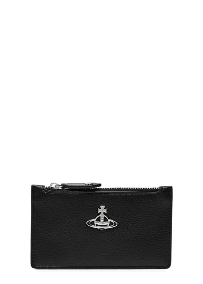Vivienne Westwood Logo Vegan Leather Wallet In Black