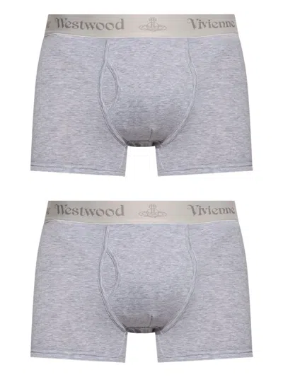 Vivienne Westwood Logo-waistband Boxers In Grey