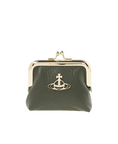 Vivienne Westwood Logo Wallet In Green