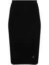 VIVIENNE WESTWOOD LOGO WOOL MIDI PENCIL SKIRT