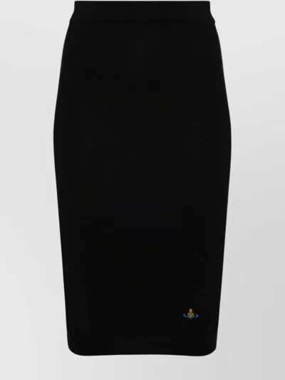 Vivienne Westwood Bea Orb-embroidered Knitted Skirt In Black